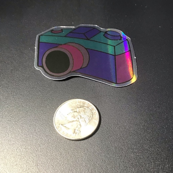 Camera Metallic Prismatic Reflective Single Decor Sticker - Picture 11 of 11